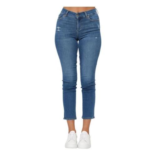Denim Cropped Jeans met Slimme Pijp Liu Jo , Blue , Dames