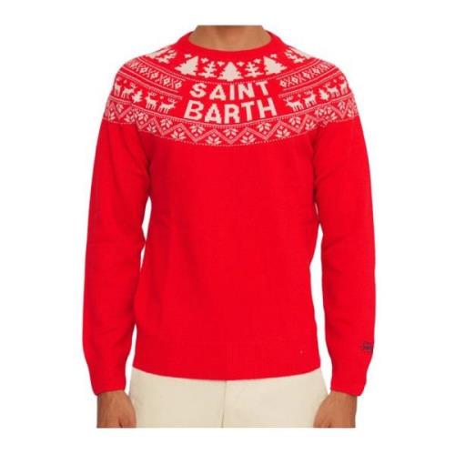Stijlvolle Sweaters voor Heren MC2 Saint Barth , Red , Heren