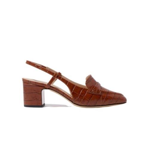 Croco Slingback Pump Scarosso , Brown , Dames