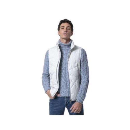 Parel Grijs Mouwloos Gewatteerd Vest Herno , White , Heren