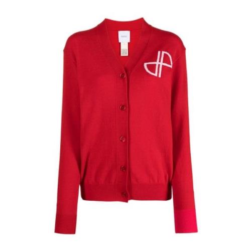 Rode Wol-Kasjmier Cardigan Patou , Red , Dames