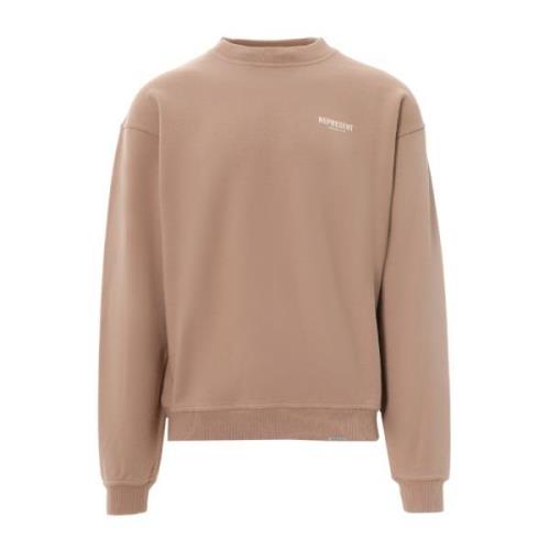 Bruine Katoenen Crew-neck Sweatshirt Aw23 Represent , Brown , Heren