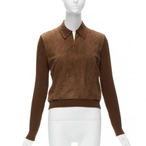 Pre-owned Suede tops Dior Vintage , Brown , Dames