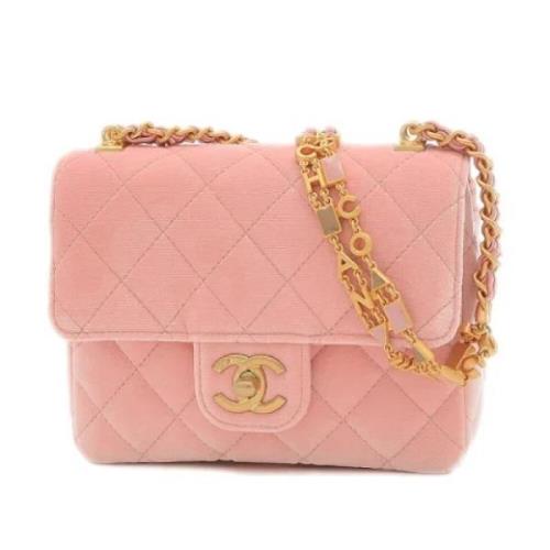 Tweedehands Roze Fluwelen Chanel Flap Tas Chanel Vintage , Pink , Dame...