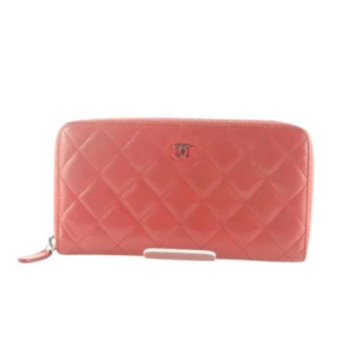 Pre-owned Leather wallets Chanel Vintage , Red , Dames