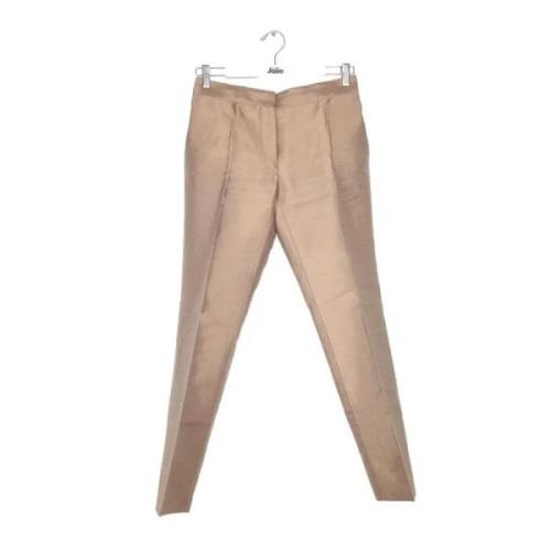 Pre-owned Silk bottoms Salvatore Ferragamo Pre-owned , Brown , Dames