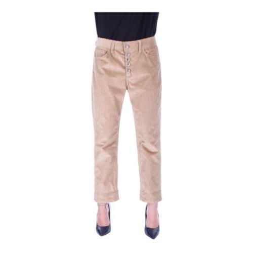 Dames Rechte Broek Beige Dondup , Beige , Dames