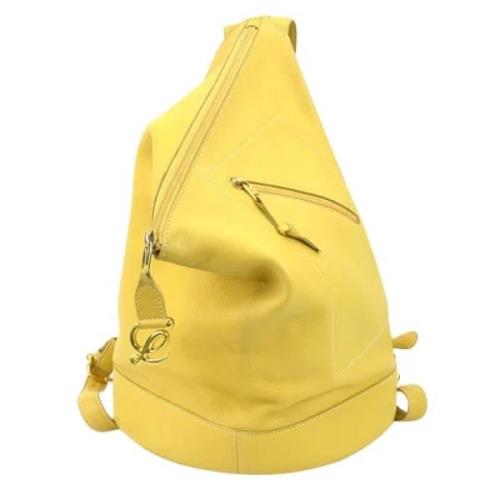 Pre-owned Leather backpacks Loewe Pre-owned , Yellow , Unisex