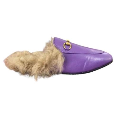 Tweedehands Lilla leren Gucci muilezels Gucci Vintage , Purple , Dames