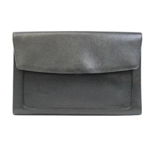 Pre-owned Leather clutches Delvaux Pre-owned , Black , Dames