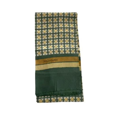 Pre-owned Silk scarves Yves Saint Laurent Vintage , Green , Dames