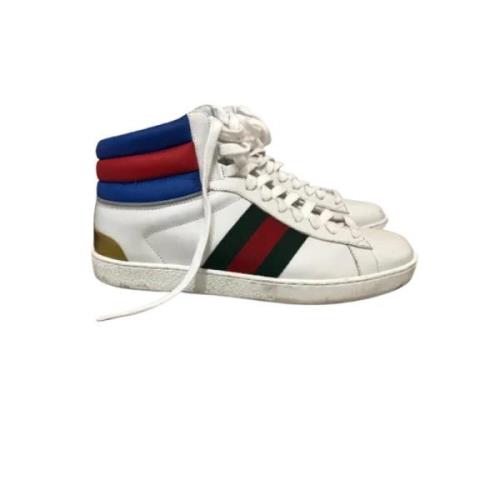 Pre-owned Leather sneakers Gucci Vintage , White , Heren