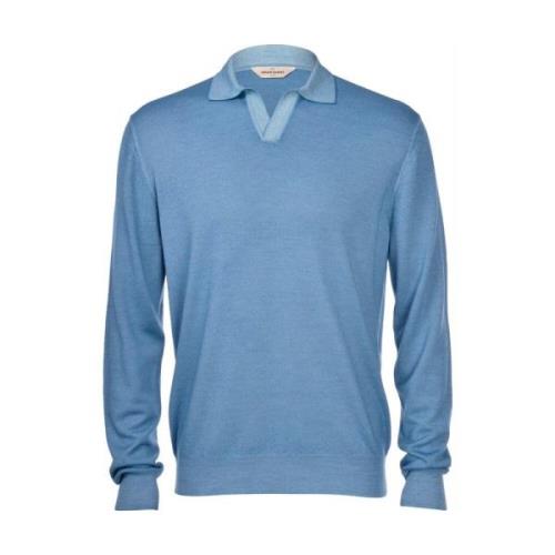 Gran Sasso polo lange mouw Gran Sasso , Blue , Heren