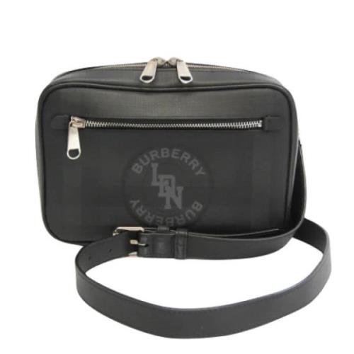 Tweedehands Zwarte Leren Crossbody Tas Burberry Vintage , Black , Dame...