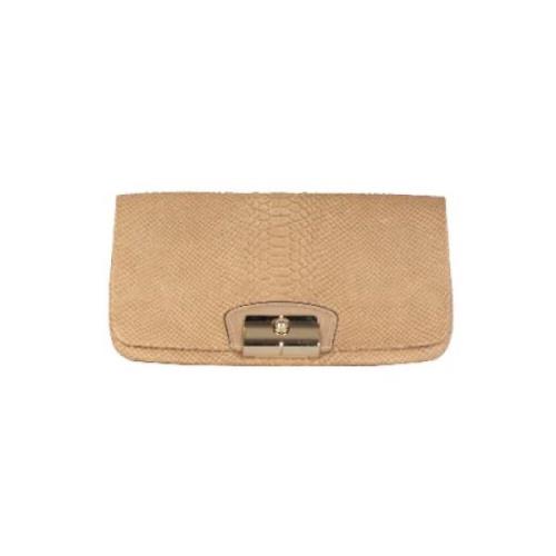 Pre-owned Leather clutches Coach Pre-owned , Beige , Dames