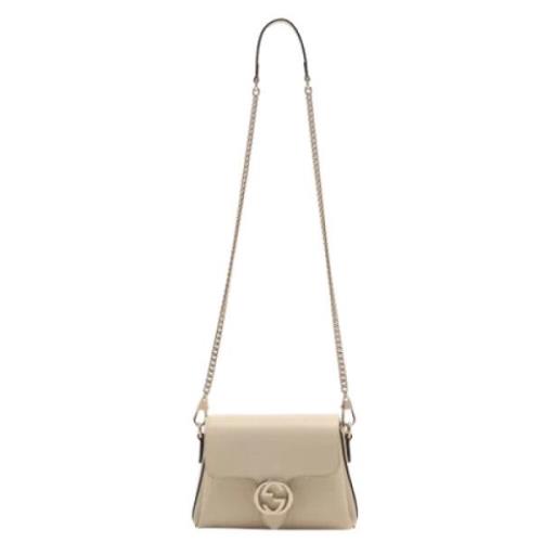 Beige Leren Gucci Schoudertas Gucci Vintage , Beige , Dames