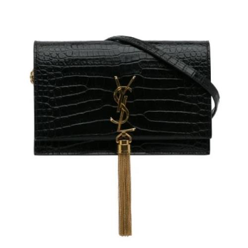 Pre-owned Leather shoulder-bags Saint Laurent Vintage , Black , Dames