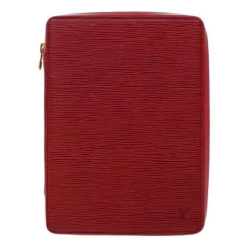 Rode leren Louis Vuitton Clutch Louis Vuitton Vintage , Red , Dames