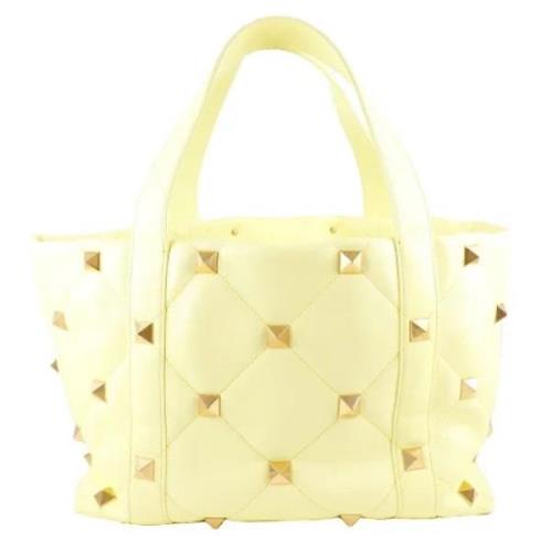 Pre-owned Leather totes Valentino Vintage , Yellow , Dames