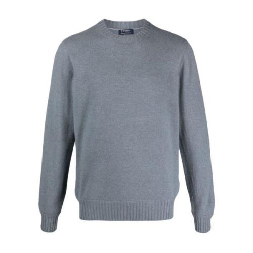 Luxe Cashmere Trui Barba , Blue , Heren