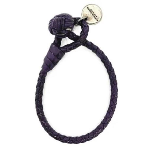 Pre-owned Leather bracelets Bottega Veneta Vintage , Purple , Dames