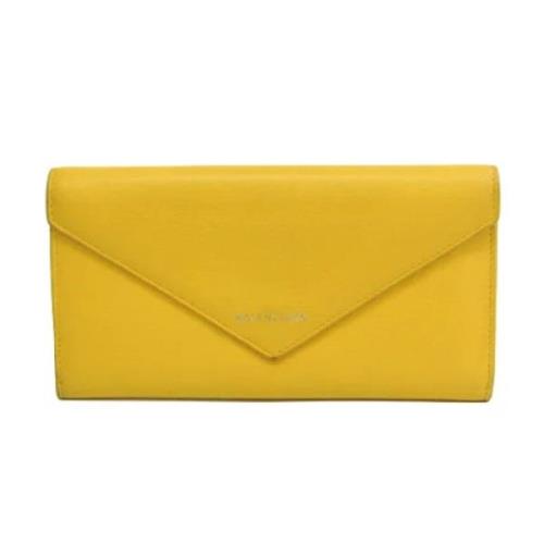 Gele Leren Balenciaga Portemonnee Balenciaga Vintage , Yellow , Dames