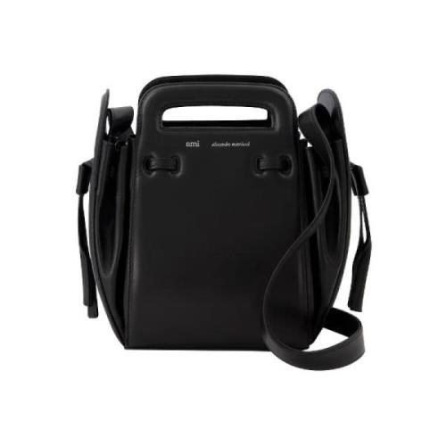 Leather handbags Ami Paris , Black , Dames