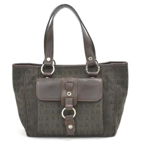 Pre-owned Canvas handbags Bvlgari Vintage , Brown , Dames