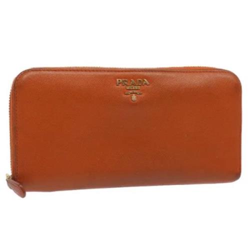 Pre-owned Leather wallets Prada Vintage , Brown , Dames