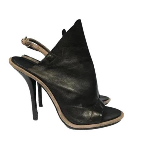 Pre-owned Leather sandals Balenciaga Vintage , Black , Dames