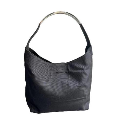 Tweedehands Zwarte Stoffen Tas - Metalen Handvat Gucci Vintage , Black...