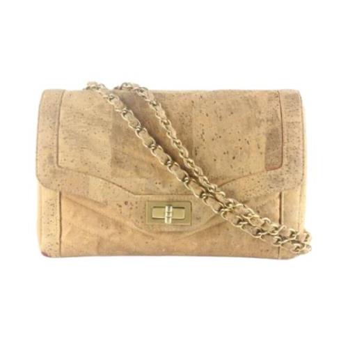 Pre-owned Leather chanel-bags Chanel Vintage , Beige , Dames