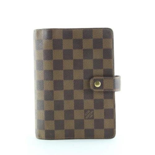 Vintage Bruine Stoffen Agenda Louis Vuitton Vintage , Brown , Unisex