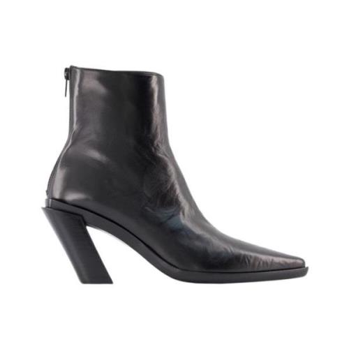 Zwarte Leren Enkellaarzen - Florentine Ann Demeulemeester , Black , Da...