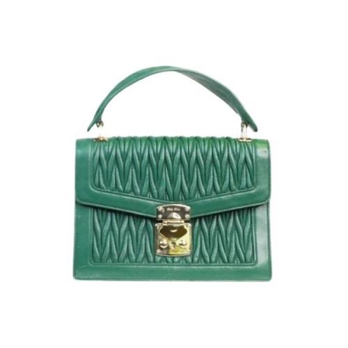 Pre-owned Leather shoulder-bags Miu Miu Pre-owned , Green , Dames