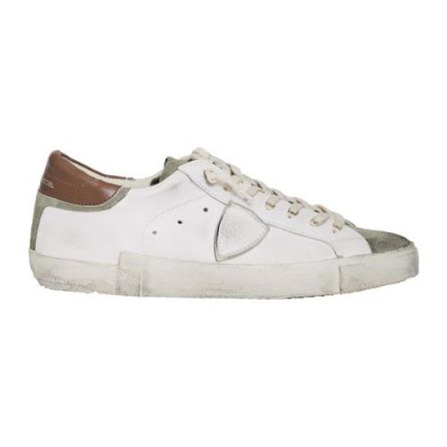 Paris Wit Leren Sneakers Philippe Model , White , Heren