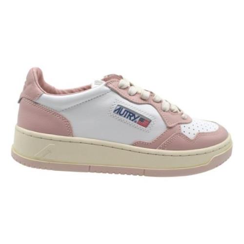Witte Roze Lage Sneakers Autry , Multicolor , Heren