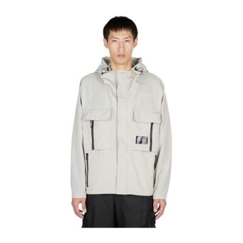 Shell Parka Jas met Capuchon Moncler , Gray , Heren