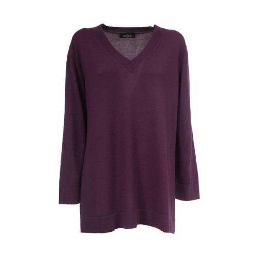 Wollen trui met V-hals Gran Sasso , Purple , Dames