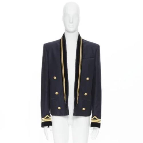 Pre-owned Cotton outerwear Balmain Pre-owned , Blue , Dames
