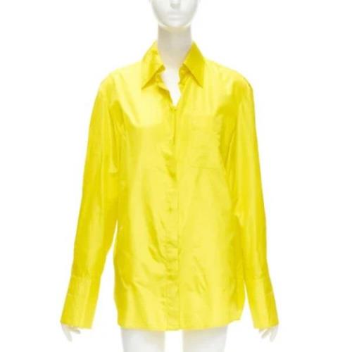 Pre-owned Silk tops Valentino Vintage , Yellow , Dames