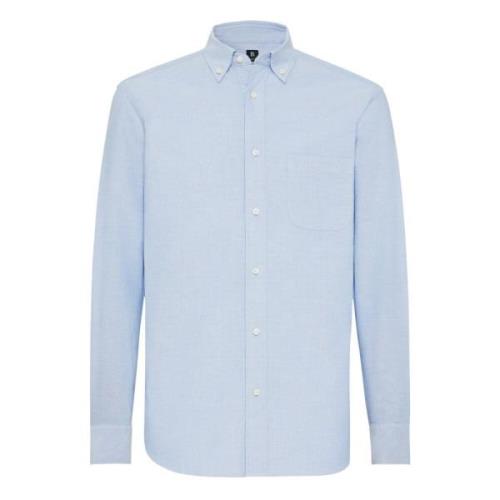 Oxford Katoenen Overhemd Regular Fit Boggi Milano , Blue , Heren