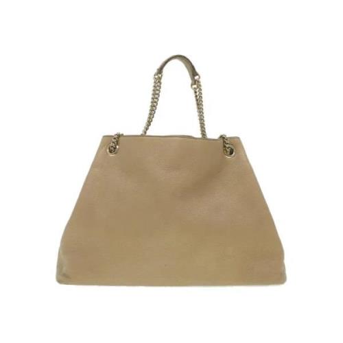 Tweedehands Beige Leren Gucci Schoudertas Gucci Vintage , Beige , Dame...