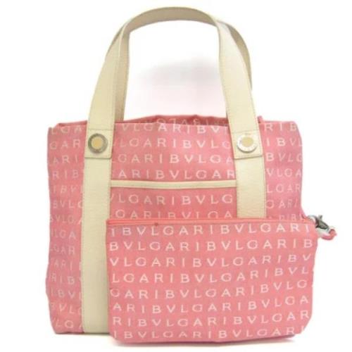 Pre-owned Canvas totes Bvlgari Vintage , Pink , Dames