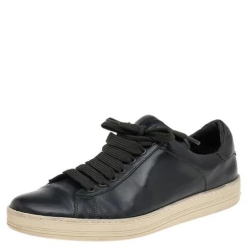Pre-owned Leather sneakers Tom Ford Pre-owned , Black , Heren