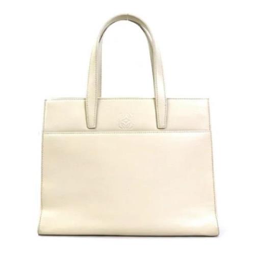 Pre-owned Leather handbags Loewe Pre-owned , White , Dames
