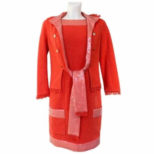 Pre-owned Cotton outerwear Chanel Vintage , Orange , Dames