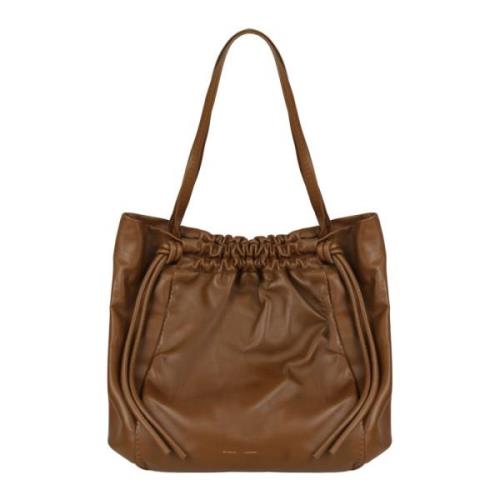 Leren trekkoordtas met gegraveerd logo Proenza Schouler , Brown , Dame...