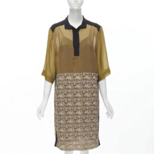 Pre-owned Silk dresses Dries van Noten Pre-owned , Yellow , Dames