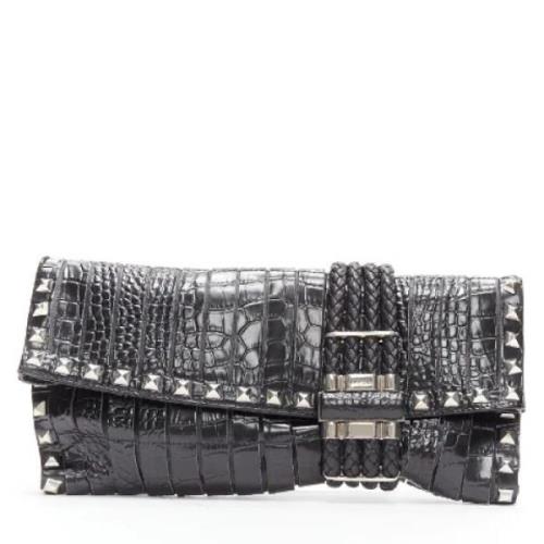 Pre-owned Leather handbags Jimmy Choo Pre-owned , Black , Dames